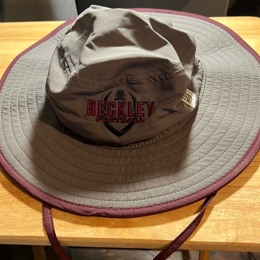 Beckley football grey and maroon bucket hat, never worn.